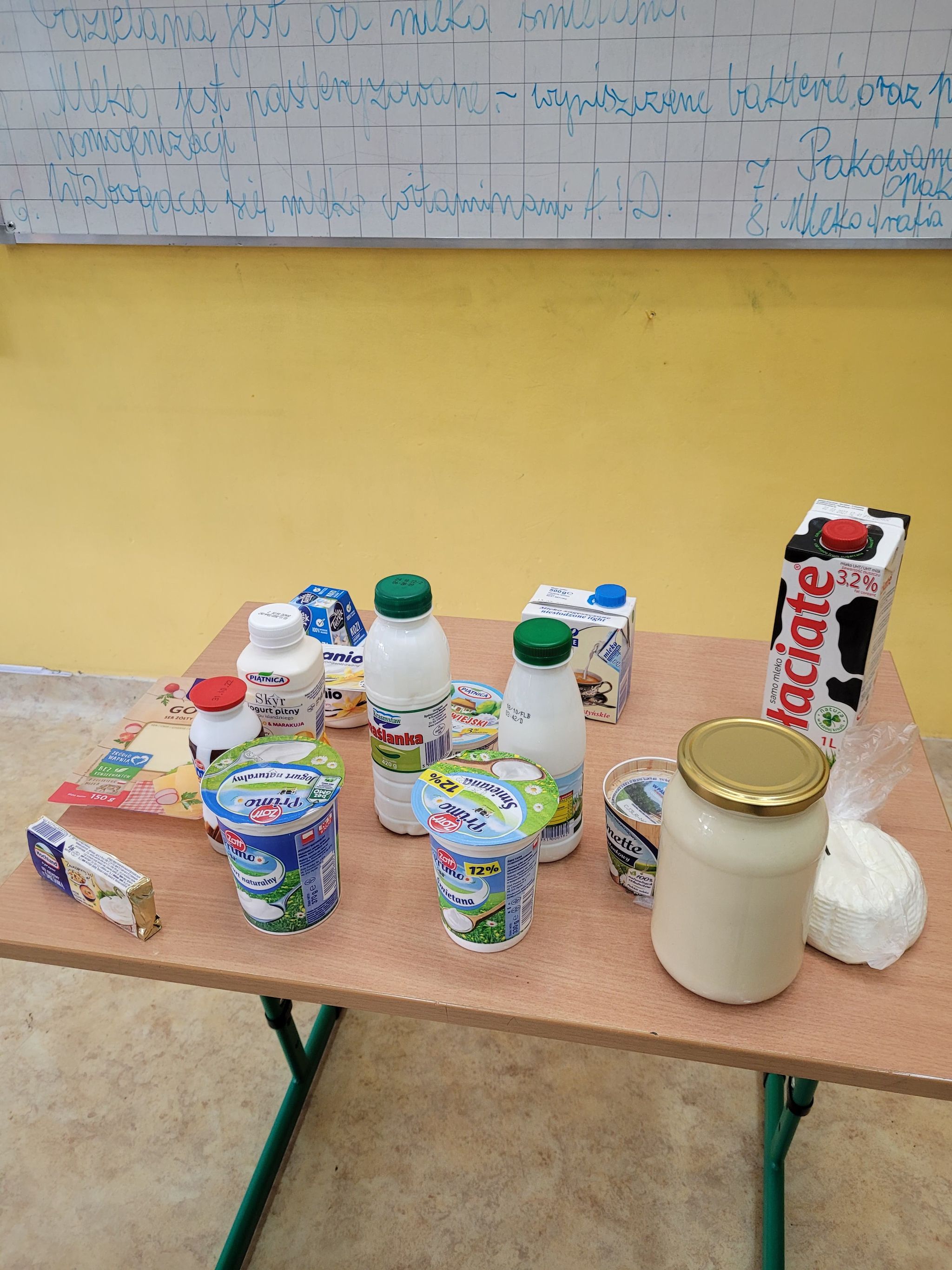 produkty mleczne na szkolnej ławce