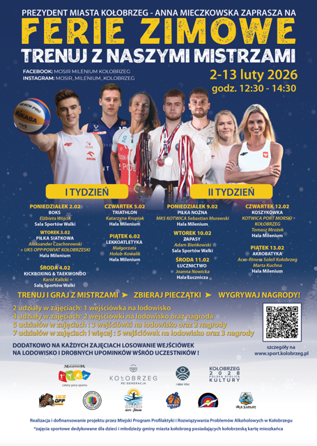 Ferie 2026  z mistrzami - plkat